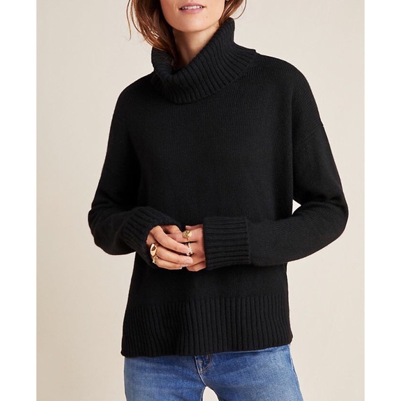 Anthropologie Black Turtleneck Sweater Size Small - Picture 2 of 11